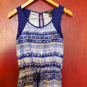 Geometric Blue Romper